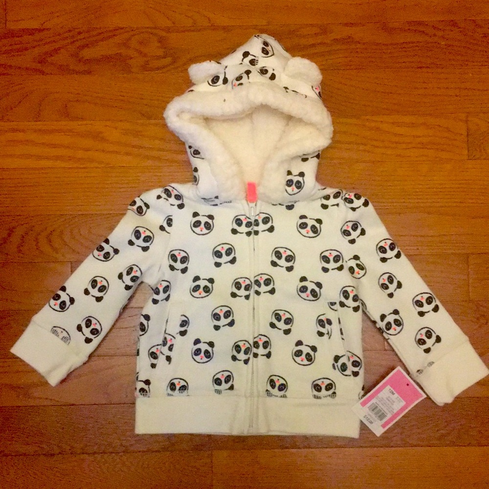Baby zip-up hoodie, panda print